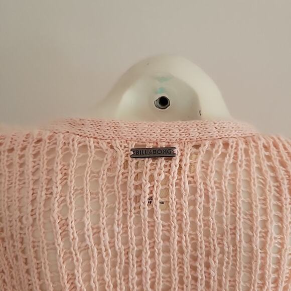 Billabong Sunset Bliss Surplice Loose Knit Pullover Sweater Pink Beachy Feminine - Picture 6 of 13